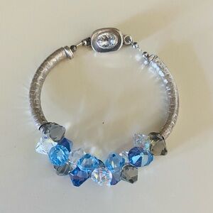 925 Silver and Blue Crystal Bracelet